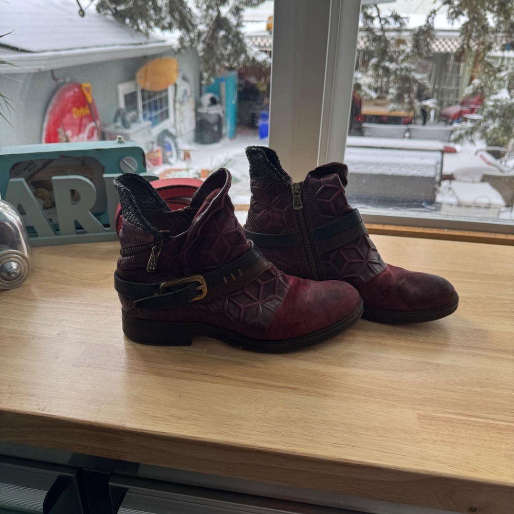 A.S.98 Italian Burgundy Leather Boots - Picture 7 of 7